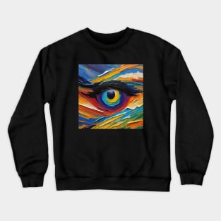 Colorful Eye Painting. Oil painting eye. Artsy colorful eye. Painting Lovers. Colorful Art. Colorful Paintings. Eye Art. Crewneck Sweatshirt